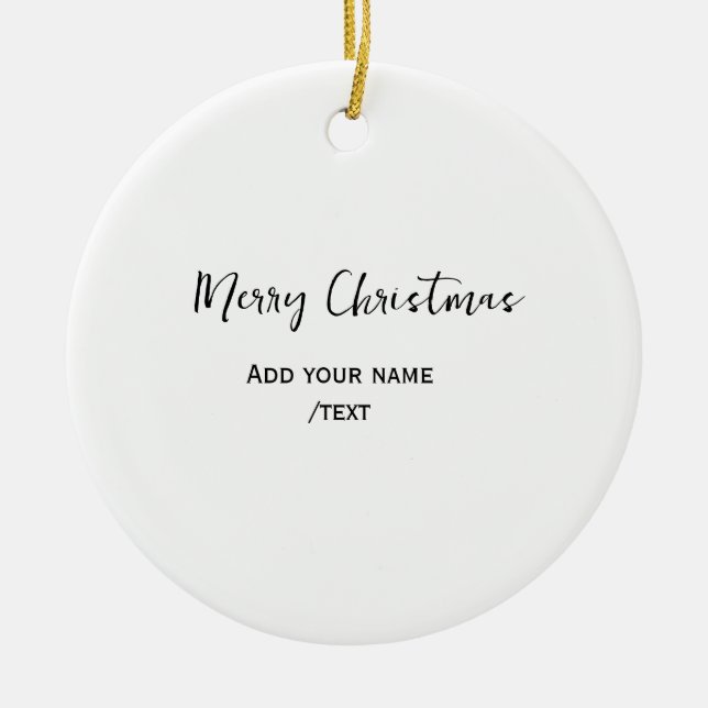 Elegante frohe Weihnachten fügen Text modern einfa Keramik Ornament (Vorne)