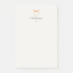 Elegante „Frohe Weihnachten“ Goldene Schleife Feie Post-it Klebezettel