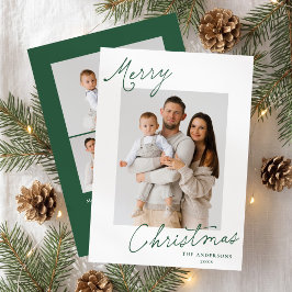 Elegante Frohe Weihnachten Grüne Schrift Foto