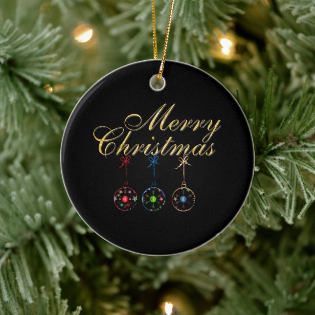 Elegante Frohe Weihnachten Keramik Ornament (Baum)