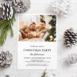 Elegante Frohe Weihnachts-Party Foto Einladung
