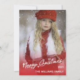 Elegante Frohe Weihnachts-Red Fun Holiday Foto Car Feiertagskarte