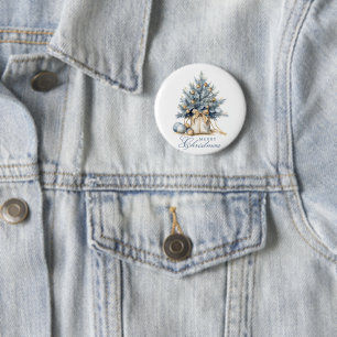 Elegante Frohe Weihnachtsbaum Gold Button