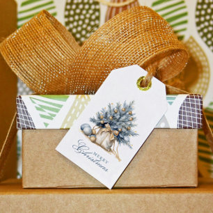 Elegante Frohe Weihnachtsbaum Gold Geschenkanhänger