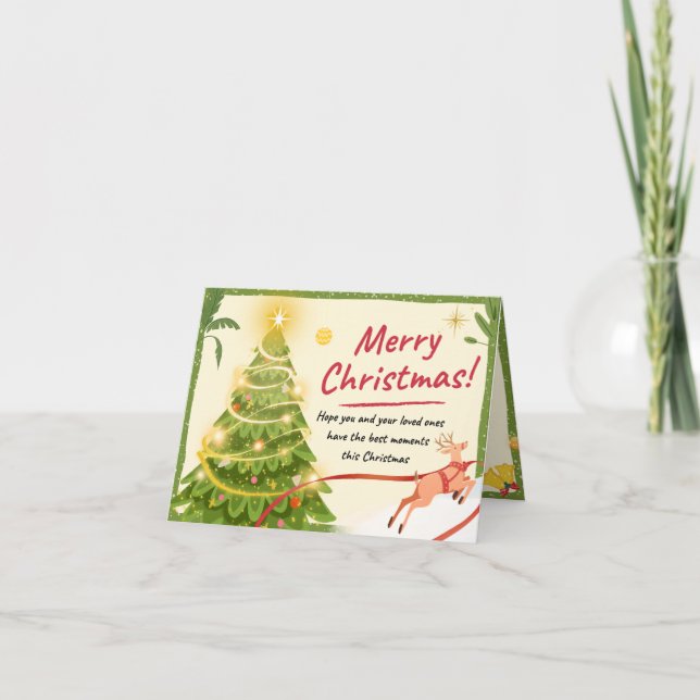 Elegante Frohe Weihnachtsgrüßkarte Karte (Vorderseite)