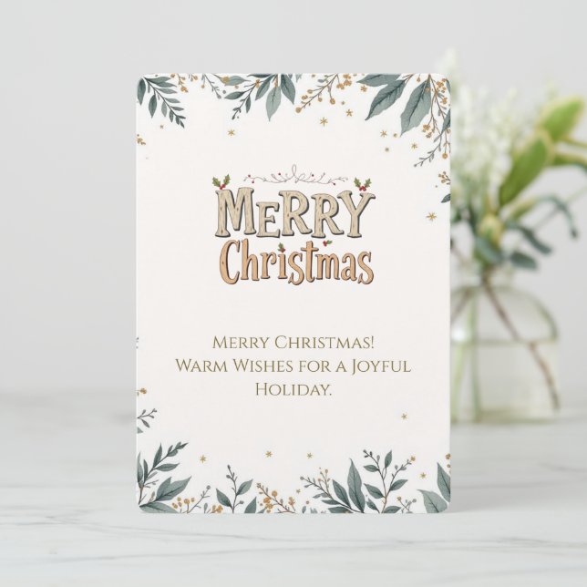 Elegante Frohe Weihnachtskarte mit festlichem Foli Einladung (Stehend Vorderseite)