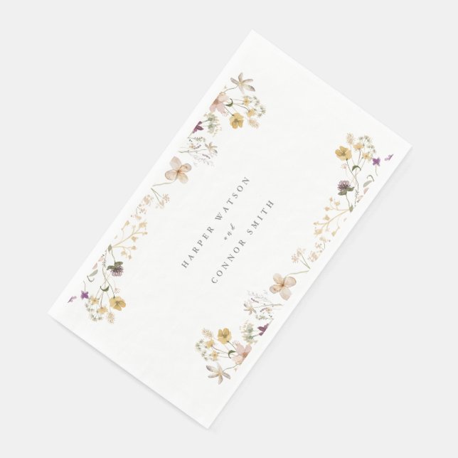 Elegante Frühjahrs-Wildblume Serviette (Ecke)