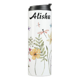 Elegante Frühjahrsgipfel Wildblumen Wasserflasche Thermosbecher
