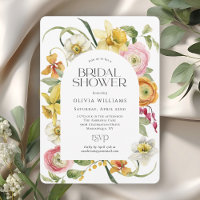 Elegante Frühlings-Aquarell-Blumen-Brautparty