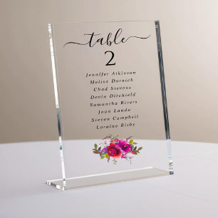 Elegante Frühlings-Sommer-Rosafarbene Blumen Hochz Acrylschild