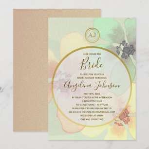 Elegante Frühlings-Sommer-Watercolor-Brautparty Einladung