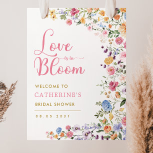 Elegante Frühlings-Wildblumen-Brautabschiedswelcom Poster