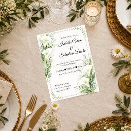 Elegante Frühlings-Zantedeschia-Romanze Hochzeit Einladung