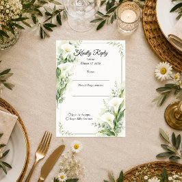Elegante Frühlings-Zantedeschia-Romanze Hochzeit RSVP Karte