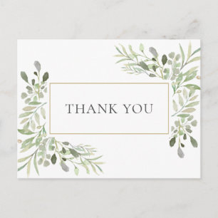 Elegante Frühlingsblätter Geschäft Danke Postkarte