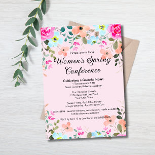 Elegante Frühlingsblumen Frauen Kirchenkonferenz C Einladung