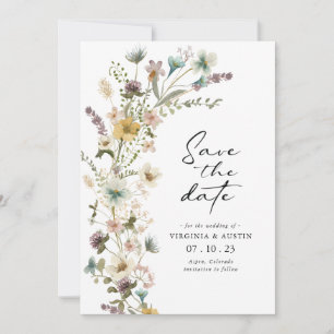 Elegante Frühlingsblumen-Save-the-Date-Karte Save The Date