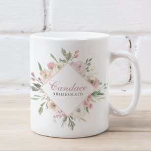 Elegante Frühlingsblütenrot Rosa Peony Bridesmaid Kaffeetasse