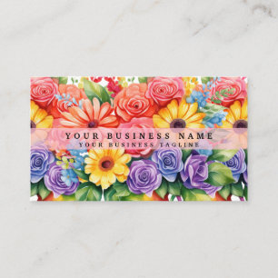 Elegante Frühlingsfarbene Blume Business Cards Visitenkarte