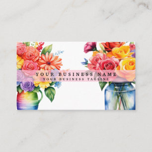 Elegante Frühlingsfarbene Blume Business Cards Visitenkarte