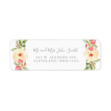 Elegante Frühlingsfloral Peach Hochzeitsmarken