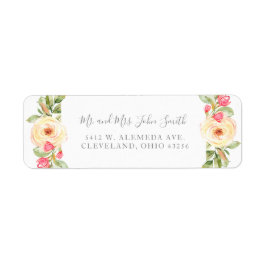 Elegante Frühlingsfloral Peach Hochzeitsmarken