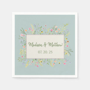 Elegante Frühlingshochzeit der Wildblume Serviette