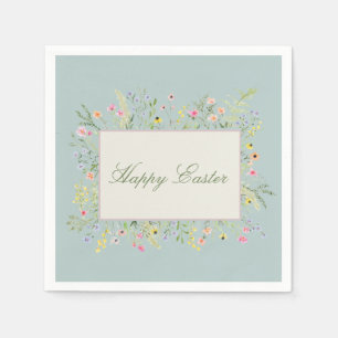 Elegante Frühlingswildblumen-Ostern Serviette