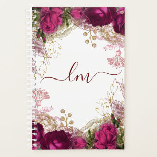 Elegante Fuchsia Gold Rose Erstklassige Blumen Planer