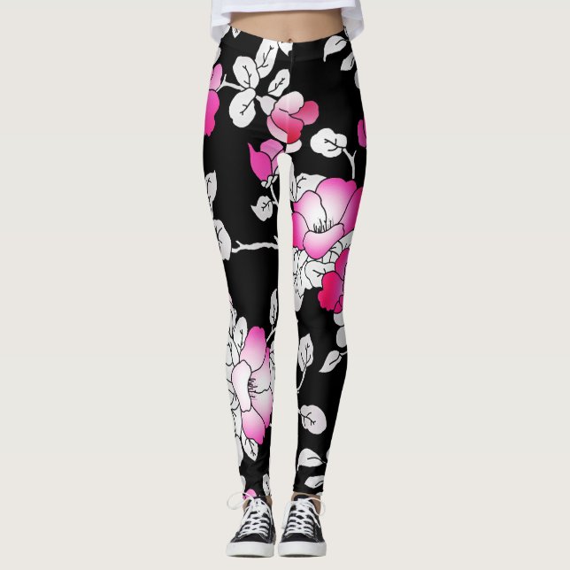 Elegante Fuchsia Pink Leggings (Vorderseite)