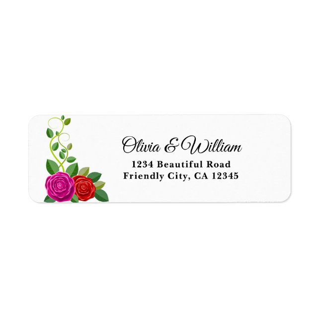 Elegante Fuchsia Pink & Rote Rose Blume (Vorne)