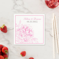 Elegante Fuchsia Pink und Gray Bloral Peony Weddin