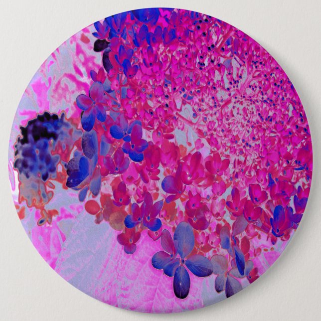 Elegante Fuchsia und dunkelblaue Limelight Hydrang Button (Vorderseite)