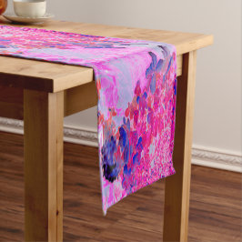 Elegante Fuchsia und dunkelblaue Limelight Hydrang Kurzer Tischläufer