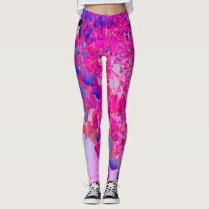 Elegante Fuchsia und dunkelblaue Limelight Hydrang Leggings