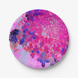 Elegante Fuchsia und dunkelblaue Limelight Hydrang Pappteller