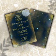 Elegante Full Moon Celestial Wedding: Blue & Gold