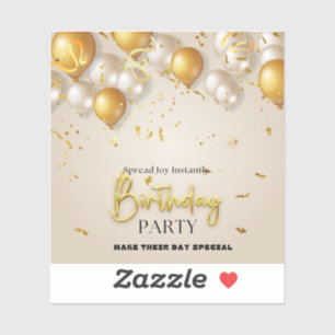 Elegante & Fun Geburtstagskarten - Shop Now Aufkleber