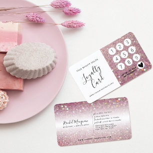 Elegante Funkelnd Rose Rosa Glitzer Treuekarte