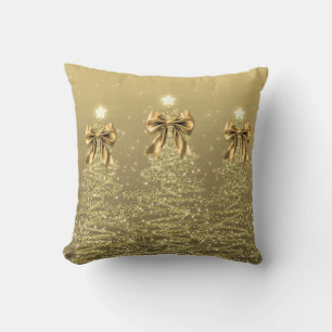 Elegante funkelnde Weihnachtsbäume Gold mit falsch Kissen