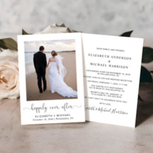 Elegante Für-Immer-Glücklich Hochzeitsempfangs-Fot Einladung