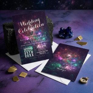 Elegante Galaxy Hochzeit Einladungen