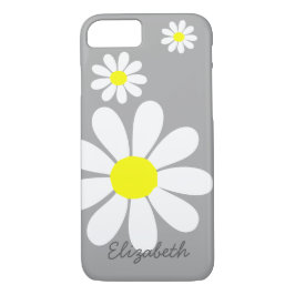 Elegante Gänseblümchen-Blumenillustrations-graues Case-Mate iPhone Hülle