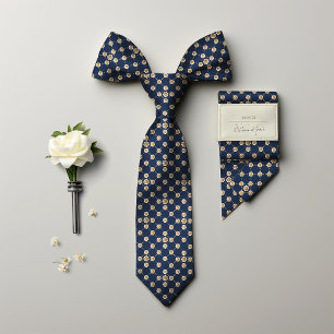 Elegante Gänseblümchen & goldene Punkte Vintage-He Krawatte
