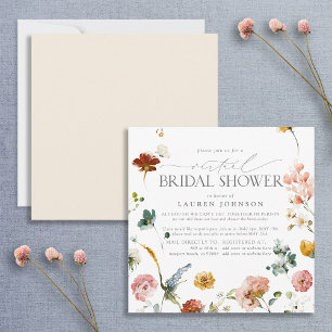 Elegante Garden Blume Aquarell Virtual Dusche Einladung
