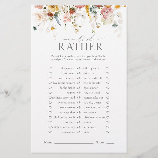 Elegante Garden Blume Blumenspiel Brautparty (Vorderseite)