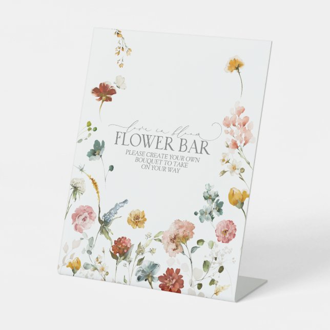 Elegante Garden Blume Brautparty Blume Bar Sockelschild (Vorderseite)