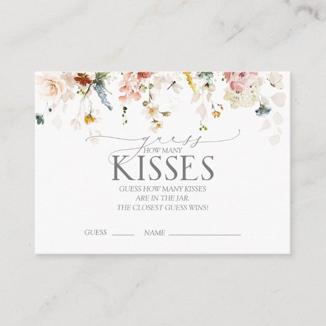 Elegante Garden Blume Brautparty Game Begleitkarte (Vorderseite)