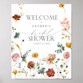 Elegante Garden Blume Brautparty Willkommen Poste Poster