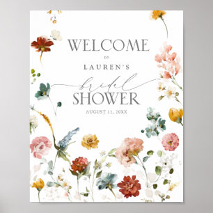 Elegante Garden Blume Brautparty Willkommen Poste Poster